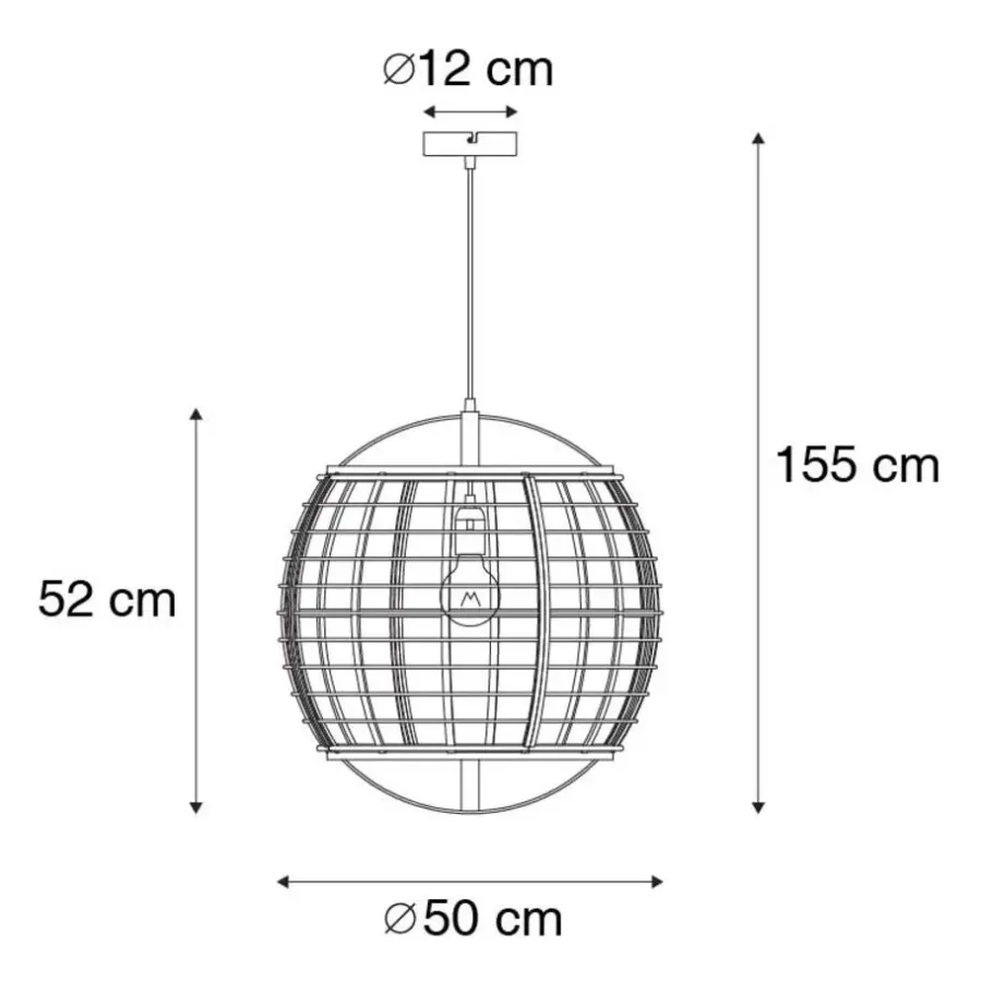 QAZQA hanglampen pascal bruin e27