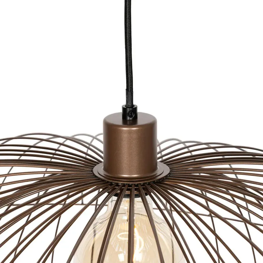 QAZQA hanglampen pua bruin e27