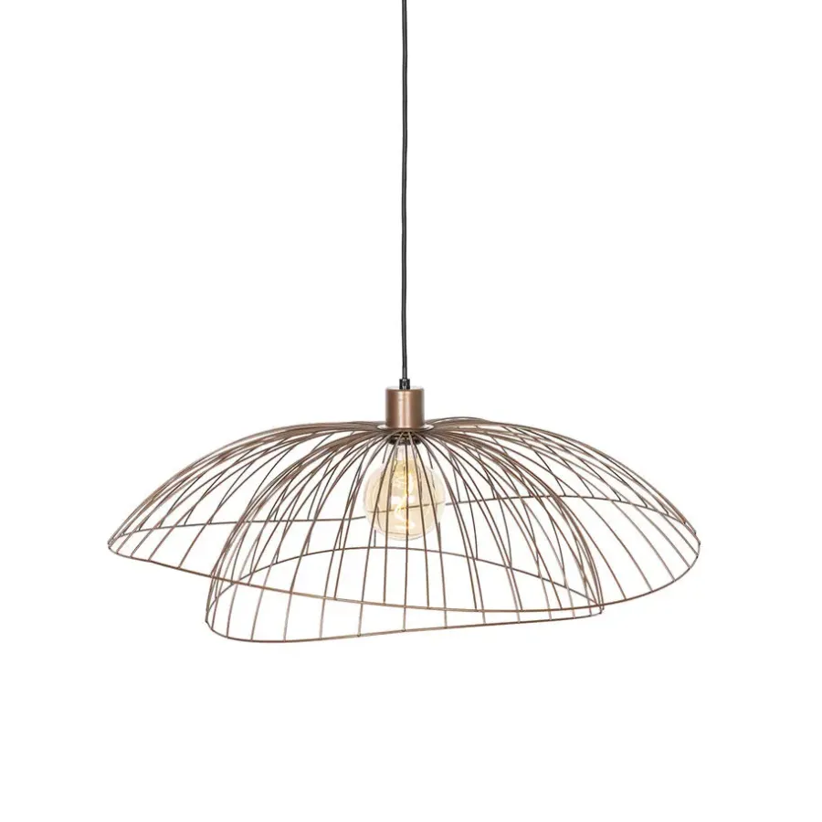 QAZQA hanglampen pua bruin e27