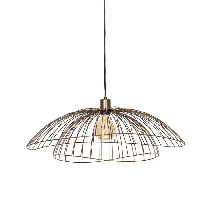 QAZQA hanglampen pua bruin e27