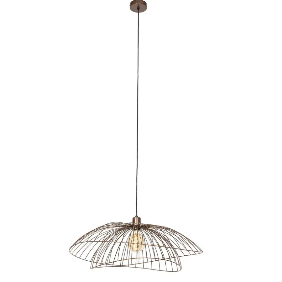 QAZQA hanglampen pua bruin e27