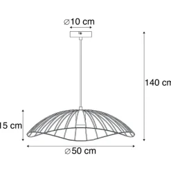 QAZQA hanglampen pua zwart e27