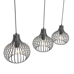 QAZQA hanglampen saffira zwart e27