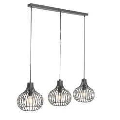 QAZQA hanglampen saffira zwart e27