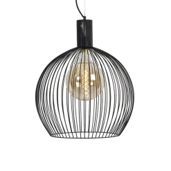 Hanglampen-QAZQA hanglampen wire zwart e27