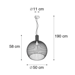 Hanglampen-QAZQA hanglampen wire zwart e27