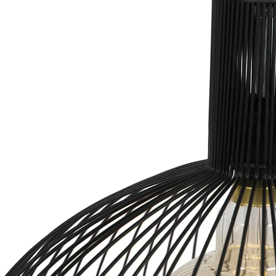 Hanglampen-QAZQA hanglampen wire zwart e27