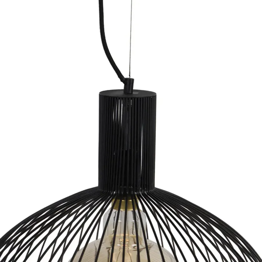 Hanglampen-QAZQA hanglampen wire zwart e27