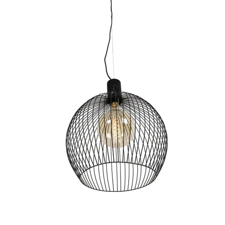 Hanglampen-QAZQA hanglampen wire zwart e27