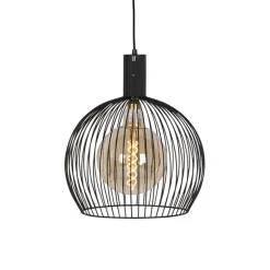 Hanglampen-QAZQA hanglampen wire zwart e27