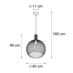 Hanglampen-QAZQA hanglampen wire zwart e27