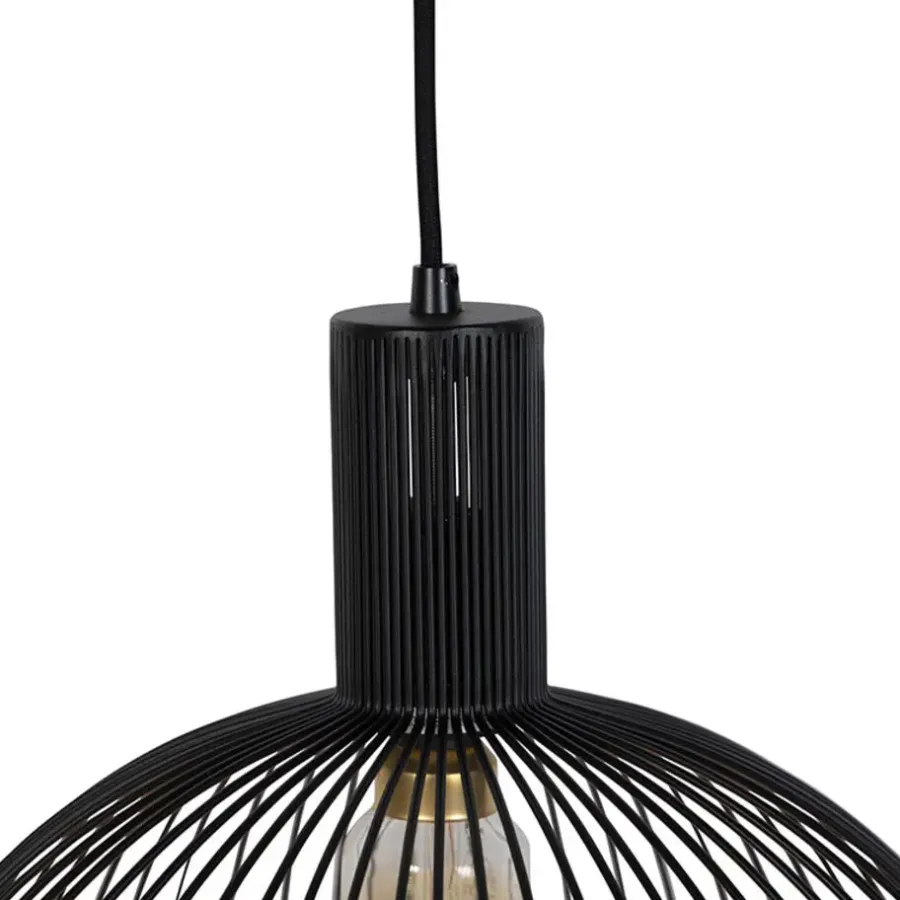 Hanglampen-QAZQA hanglampen wire zwart e27