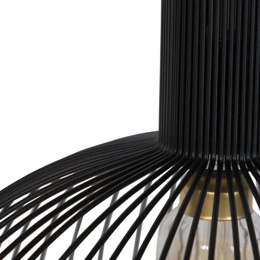 Hanglampen-QAZQA hanglampen wire zwart e27