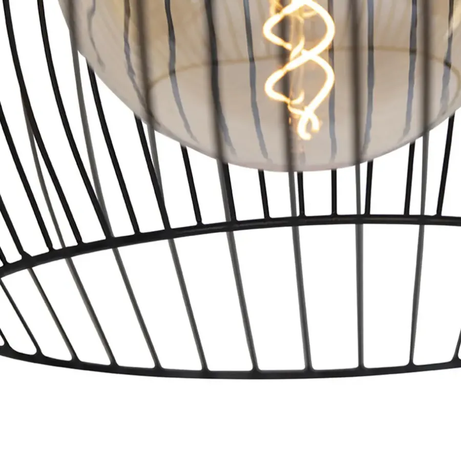 Hanglampen-QAZQA hanglampen wire zwart e27