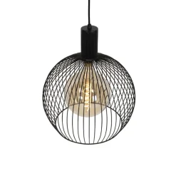 Hanglampen-QAZQA hanglampen wire zwart e27