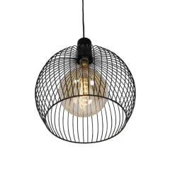 Hanglampen-QAZQA hanglampen wire zwart e27