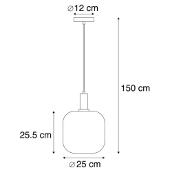 QAZQA hanglampen zuzanna grijs e27