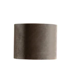 QAZQA lampenkappen cilinder velours taupe