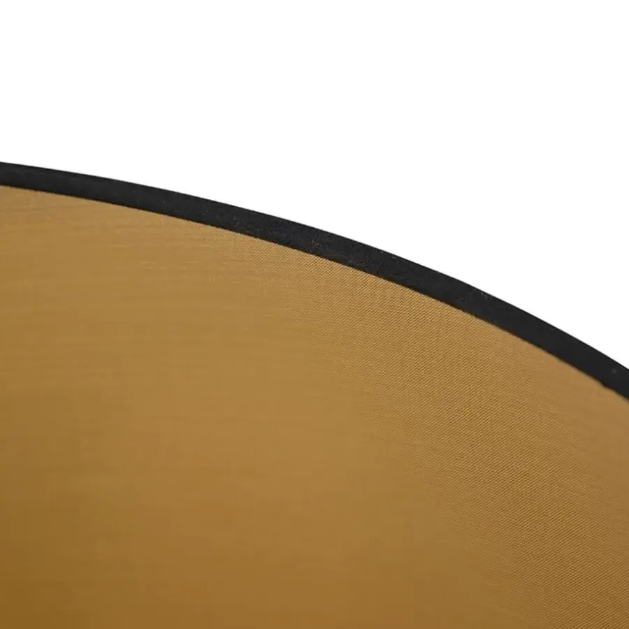 QAZQA lampenkappen rond schuin katoen zwart