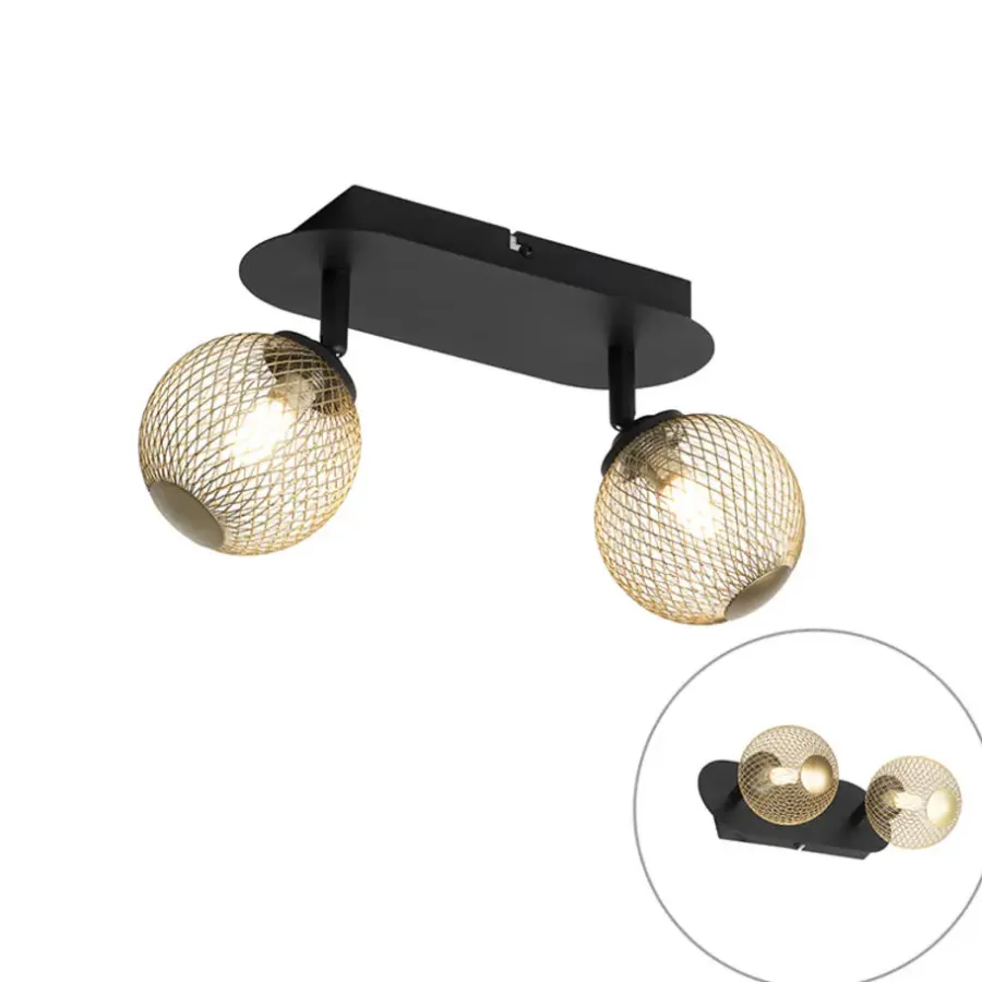 Plafondlampen-QAZQA opbouwspots athens goudkleurig g9