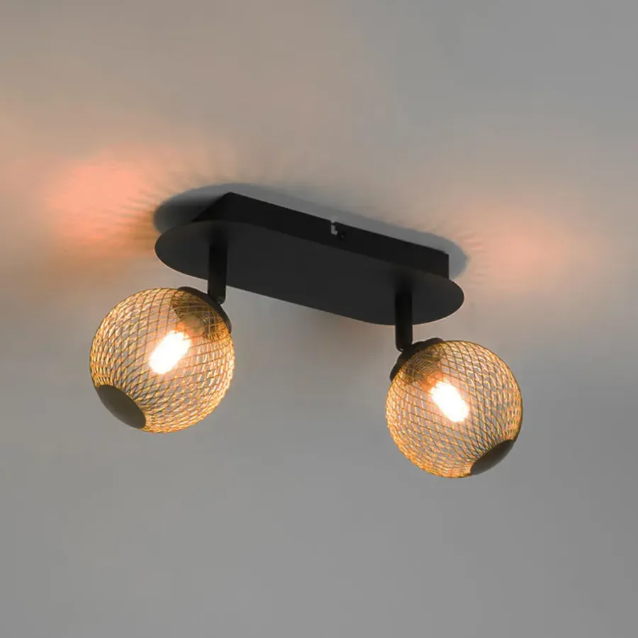 Plafondlampen-QAZQA opbouwspots athens goudkleurig g9