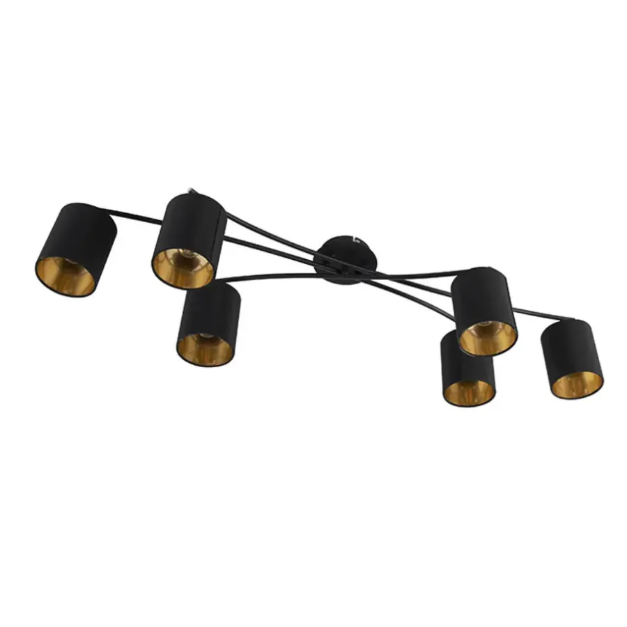 Plafondlampen-QAZQA opbouwspots lofty zwart e14