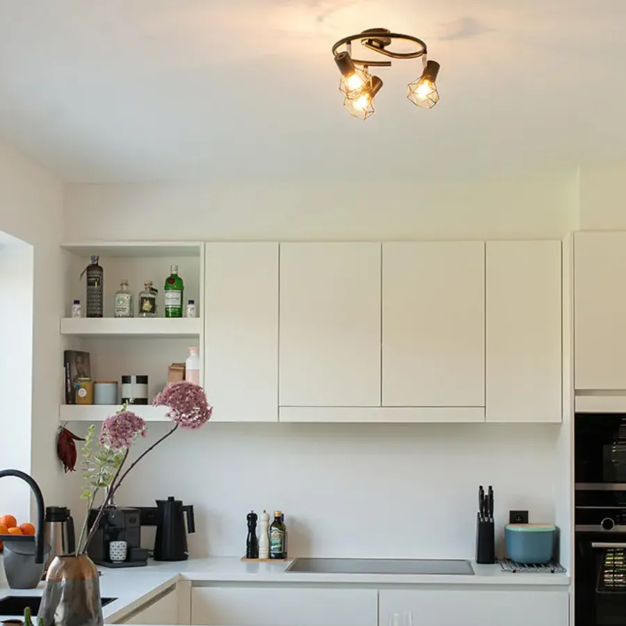 Plafondlampen-QAZQA opbouwspots mosh zwart e14