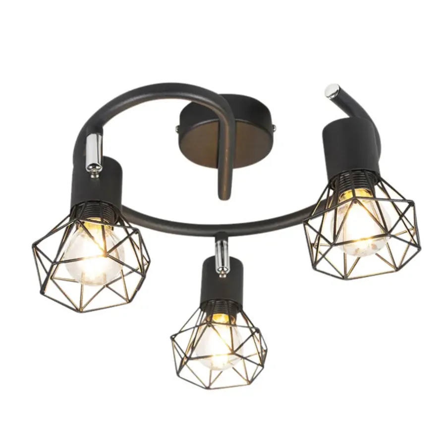 Plafondlampen-QAZQA opbouwspots mosh zwart e14