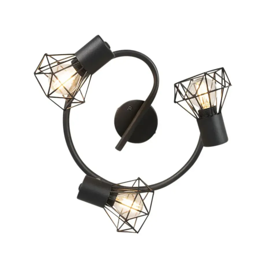 Plafondlampen-QAZQA opbouwspots mosh zwart e14