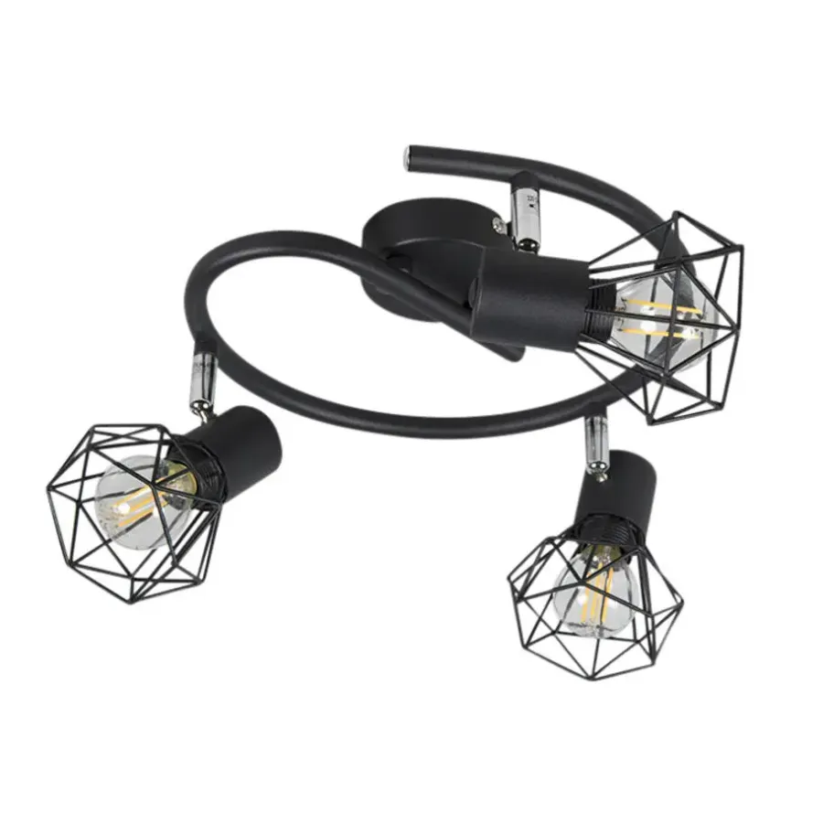 Plafondlampen-QAZQA opbouwspots mosh zwart e14