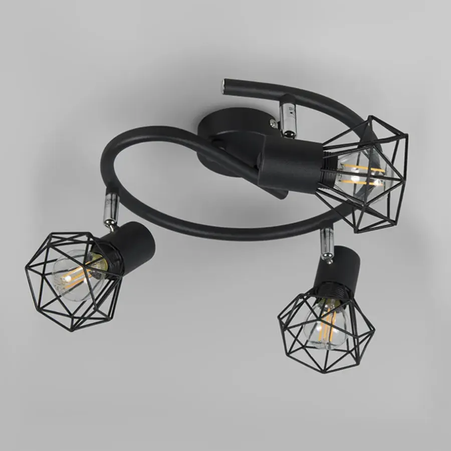 Plafondlampen-QAZQA opbouwspots mosh zwart e14
