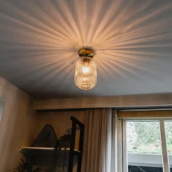 Plafondlampen-QAZQA plafondlampen banci goudkleurig e27
