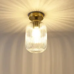 Plafondlampen-QAZQA plafondlampen banci goudkleurig e27