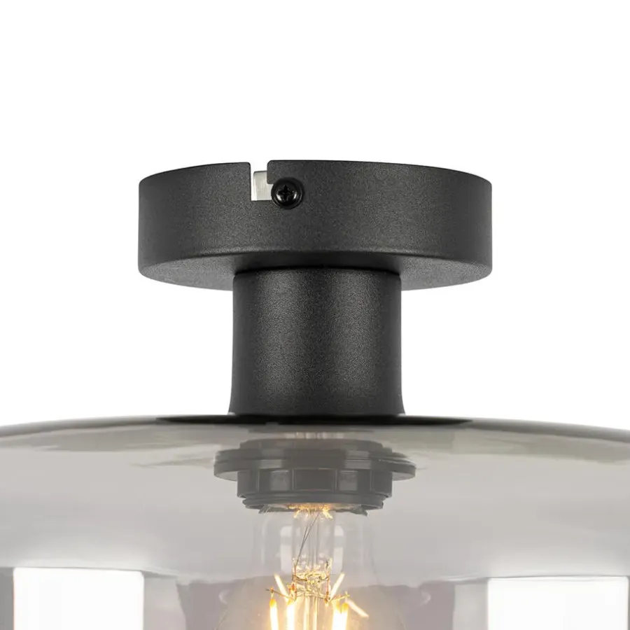 QAZQA plafondlampen bizle grijs e27