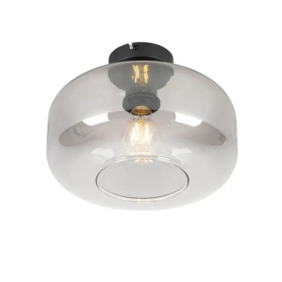 QAZQA plafondlampen bizle grijs e27