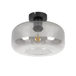 QAZQA plafondlampen bizle grijs e27