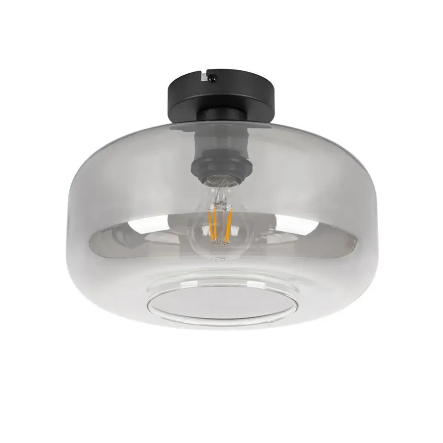 QAZQA plafondlampen bizle grijs e27