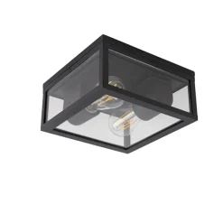 QAZQA plafondlampen buiten charlois zwart e27