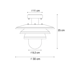 Buitenverlichting-QAZQA plafondlampen buiten morty zwart e27