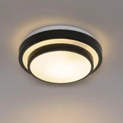 QAZQA plafondlampen buiten walden zwart e27