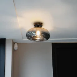 Plafondlampen-QAZQA plafondlampen busa zwart e27