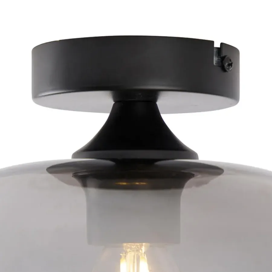 Plafondlampen-QAZQA plafondlampen busa zwart e27