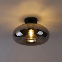 Plafondlampen-QAZQA plafondlampen busa zwart e27