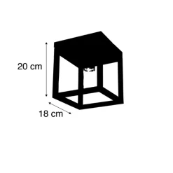 Plafondlampen-QAZQA plafondlampen cage zwart e27