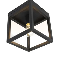Plafondlampen-QAZQA plafondlampen cage zwart e27
