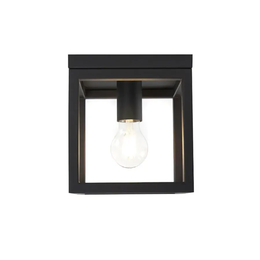 Plafondlampen-QAZQA plafondlampen cage zwart e27