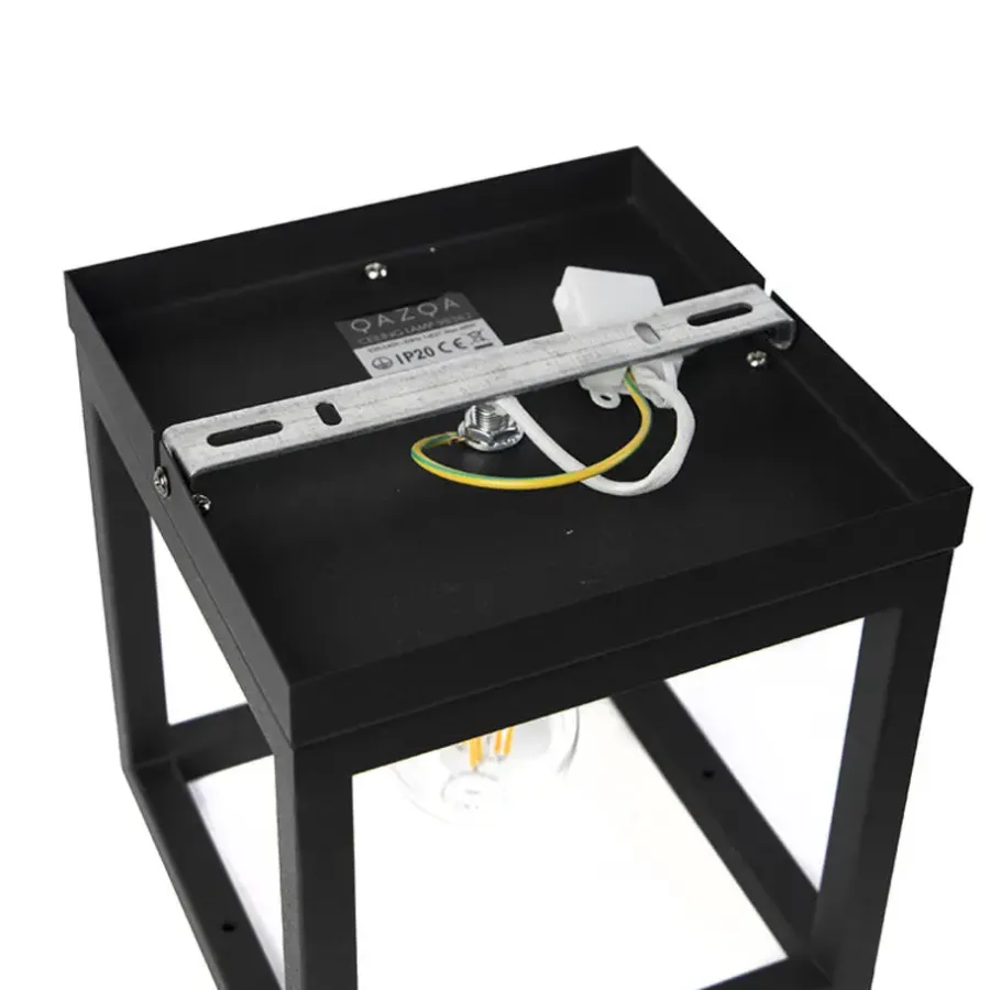 Plafondlampen-QAZQA plafondlampen cage zwart e27