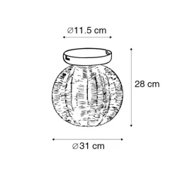 QAZQA plafondlampen dong bruin e27