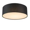 Plafondlampen-QAZQA plafondlampen drum led zwart geïntegreerde led