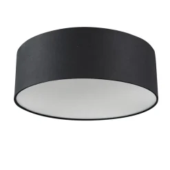 Plafondlampen-QAZQA plafondlampen drum led zwart geïntegreerde led